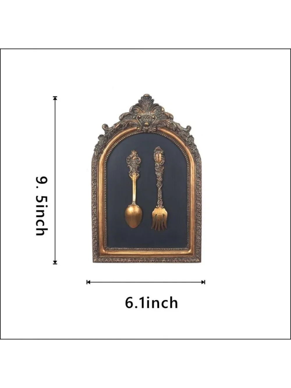 Vintage Wall Sculpture - Antique Pediment Art, Hand-Painted Fork & Spoon Décor